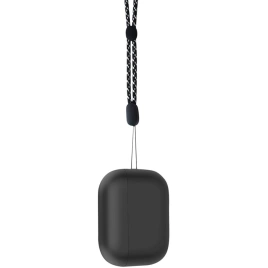 Силиконовый чехол Deppa для AirPods PRO2 с ремешком (47340) Black