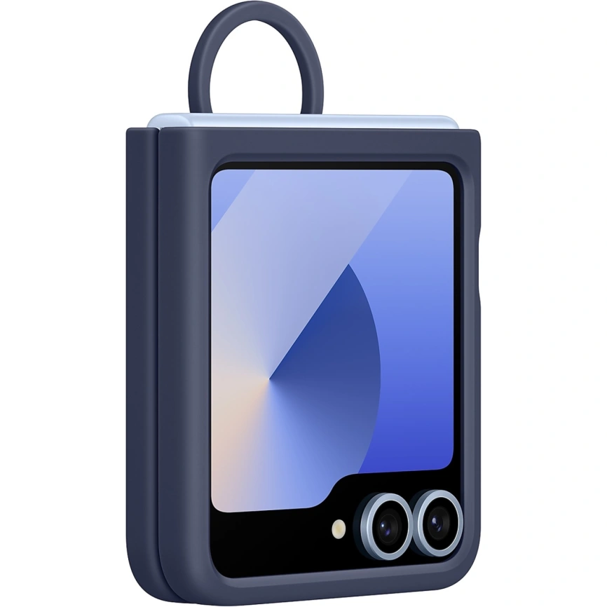 Чехол Samsung Silicone Case with Ring для Galaxy Z Flip6 Blue фото 1