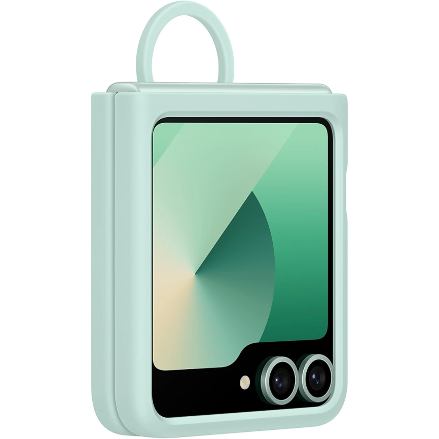 Чехол Samsung Silicone Case with Ring для Galaxy Z Flip6 Mint Green фото 1