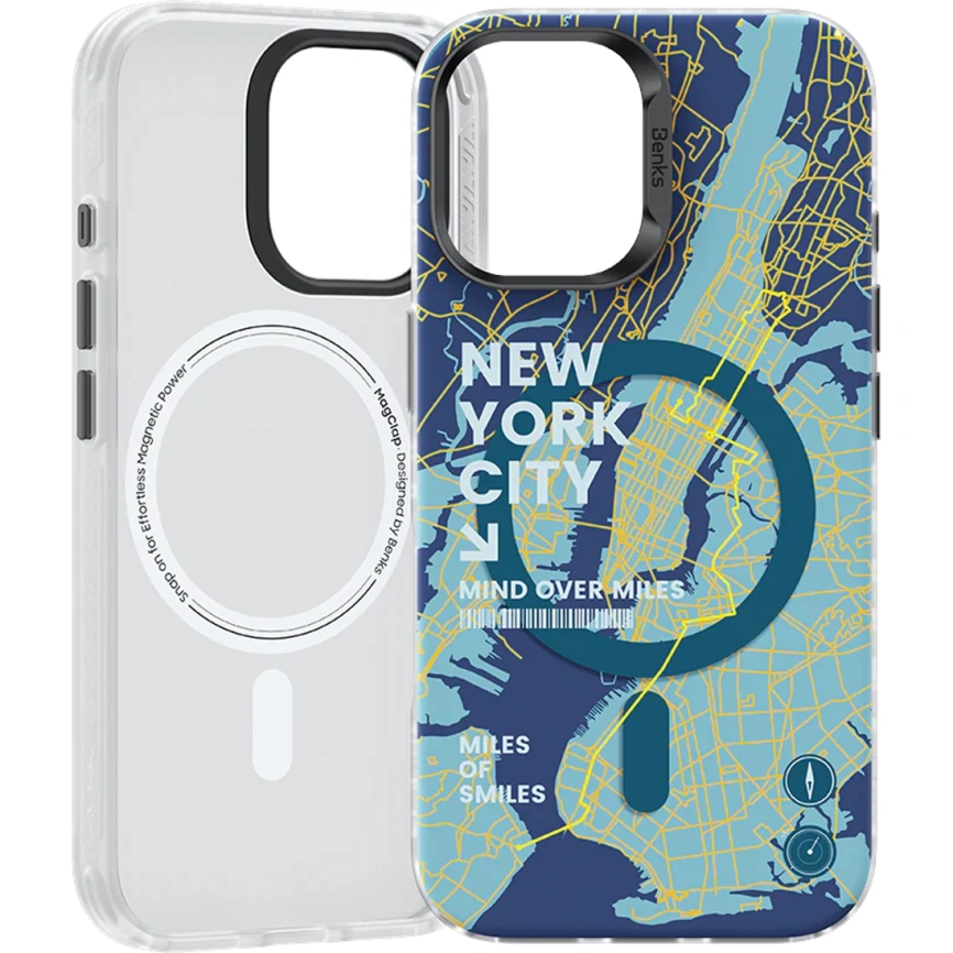 Чехол Benks Magnetic City Case with MagSafe для iPhone 16 New York фото 2