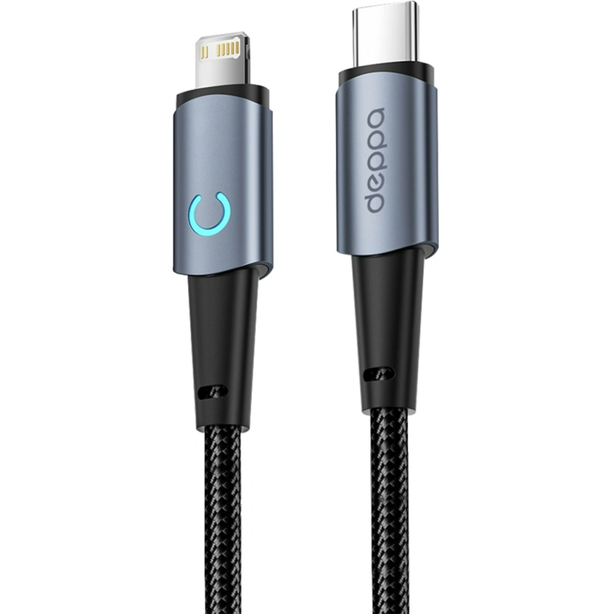 Кабель Deppa Moon USB-C/Lightning, 1,2m,72522 Gray фото 1
